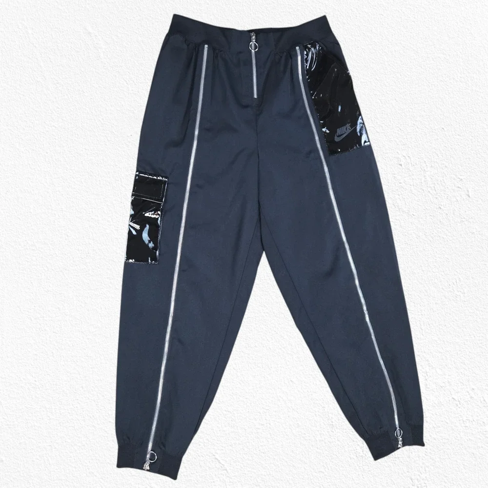Nike Black Utility Full Leg Zippers Streetwear Jogger Track Pants Size Small
